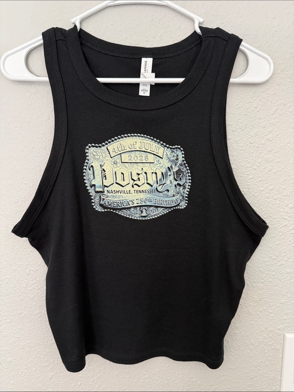 Posty’s official 4th of July Nashville Graphic Crop Tank Top from Posty’s bar
